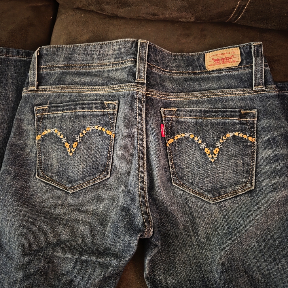 Levi's Women's Blue Jeans with Yellow Stitching